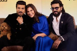 Upasana makes fun of Ram Charan after posing with Wax Statue