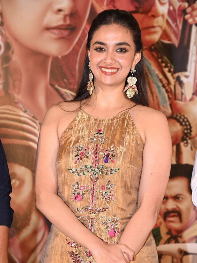 Keerthy Suresh  Snapped at Revolver Rita Movie Promotions in Hyd