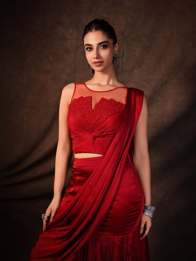 Meenakshi Chaudhary Brings Fire In Red Outfit